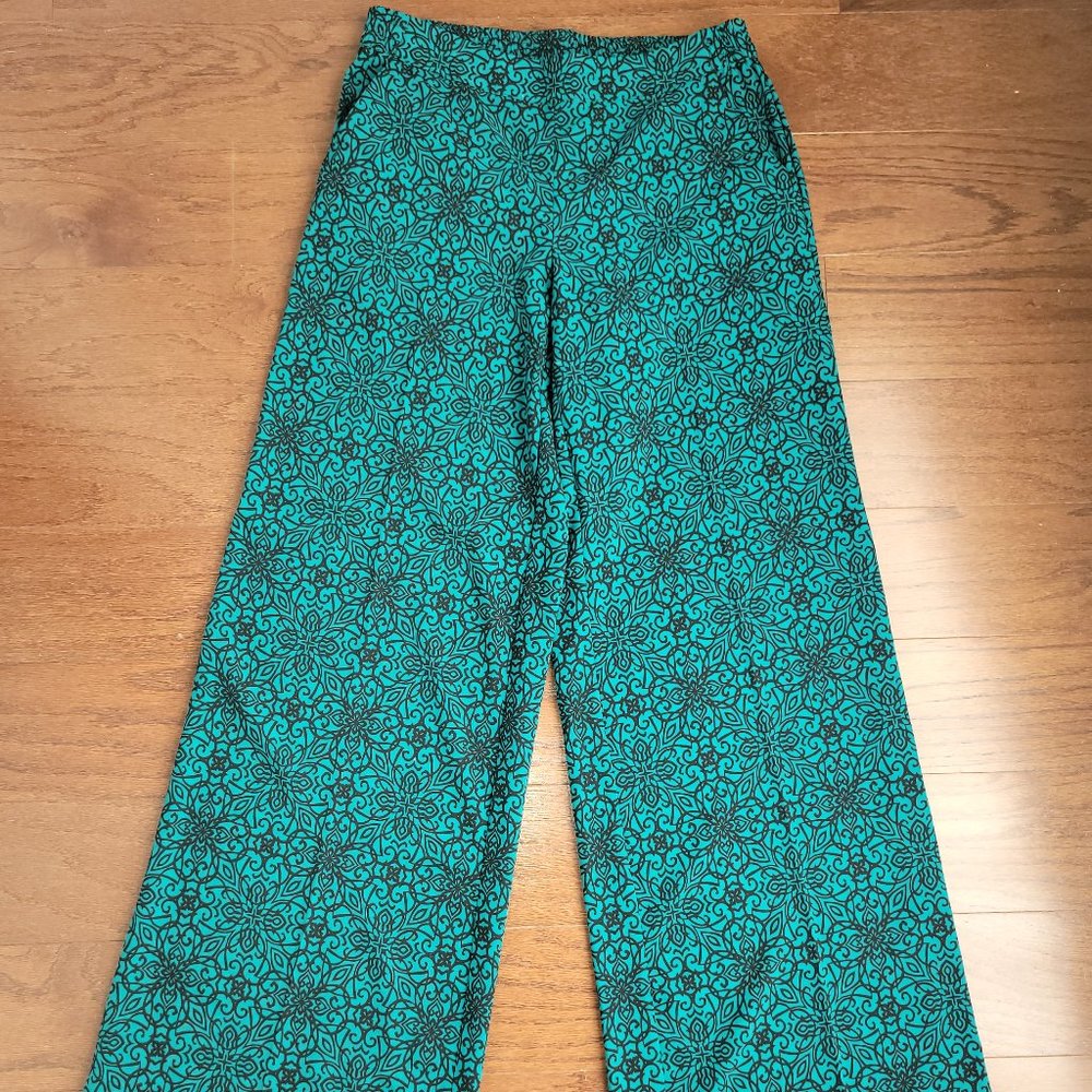 NY&Co Green & Black Wide Leg Pants S